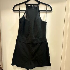 Black Guess Romper with Mesh Cutouts